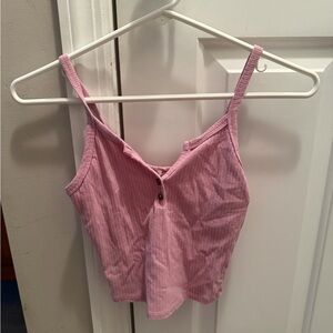 Bozzolo Mauve Ribbed Tank with Buttons